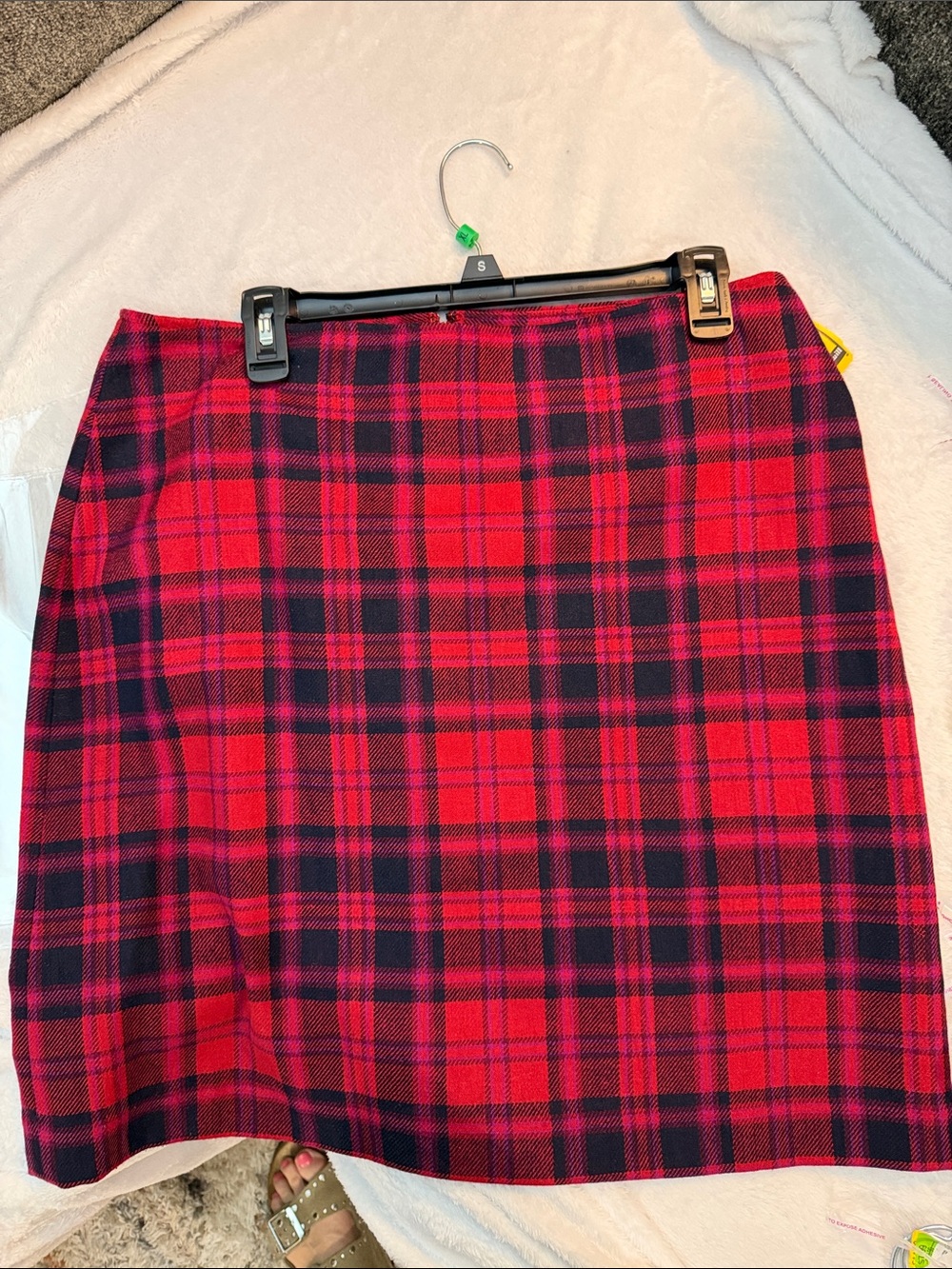 Talbots Red and Black Plaid Mini Skirt